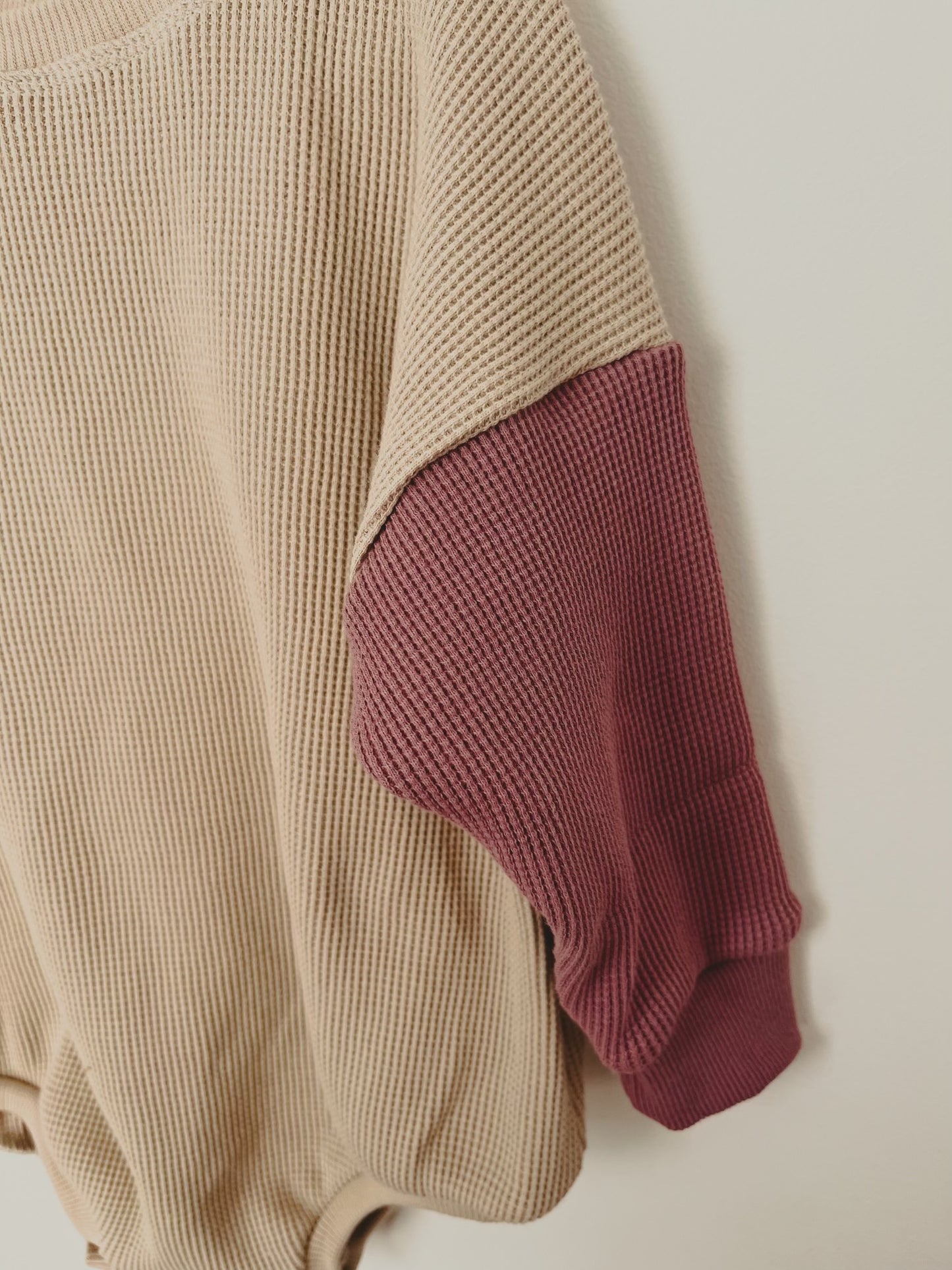 Block Mauve Waffle Sweater