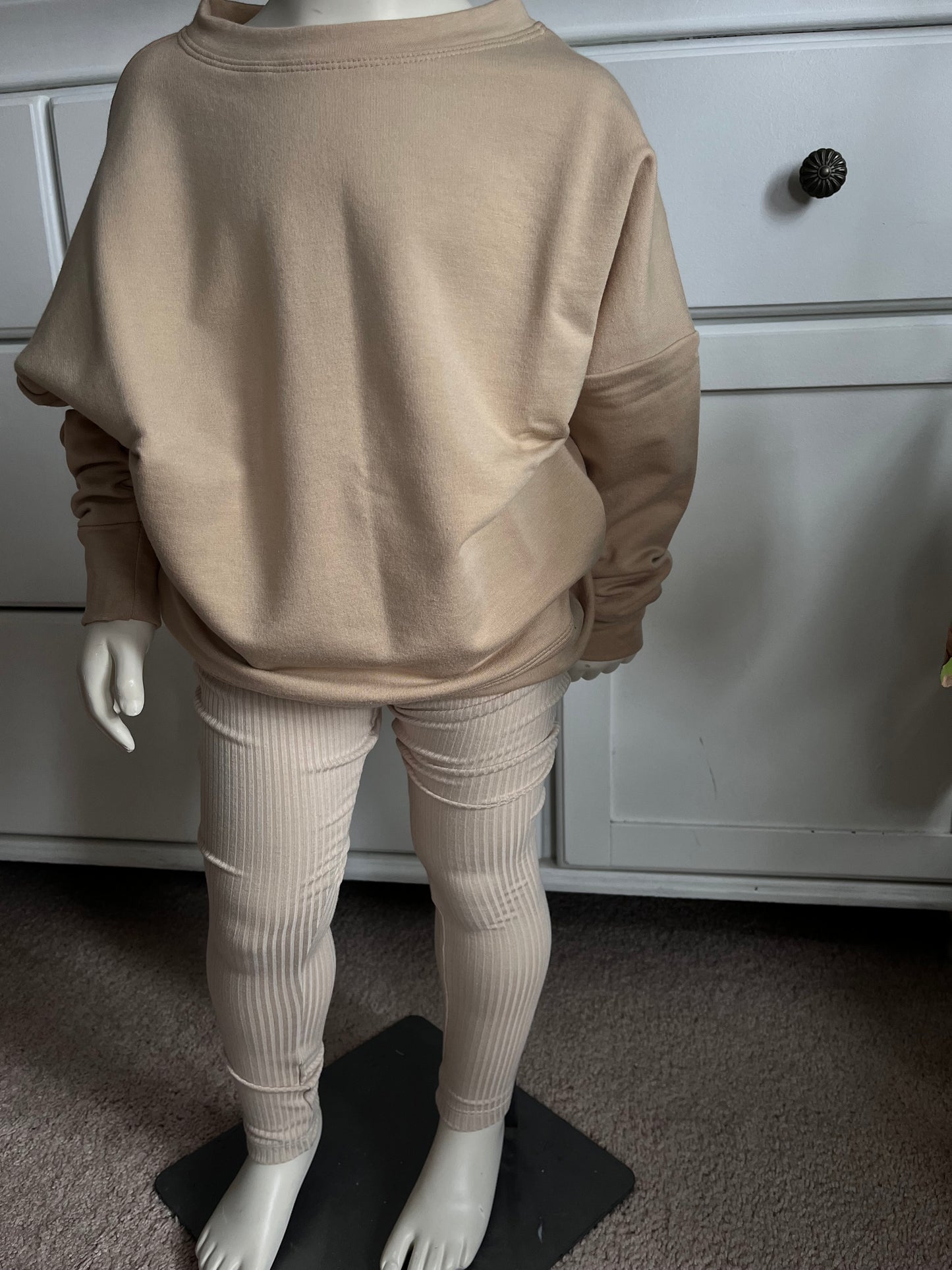 Champagne Cream Ribbing Leggings