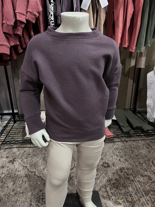 Lilac Smoke Tencel Fleece Oversized Sweater