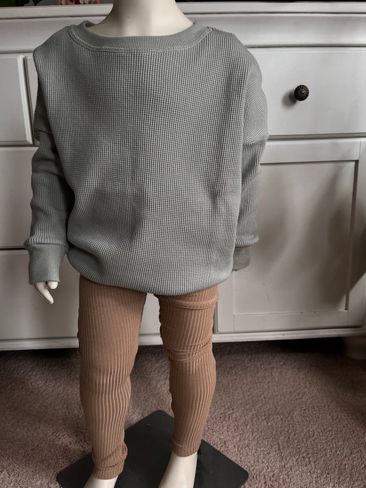 Taupe Ribbing Leggings