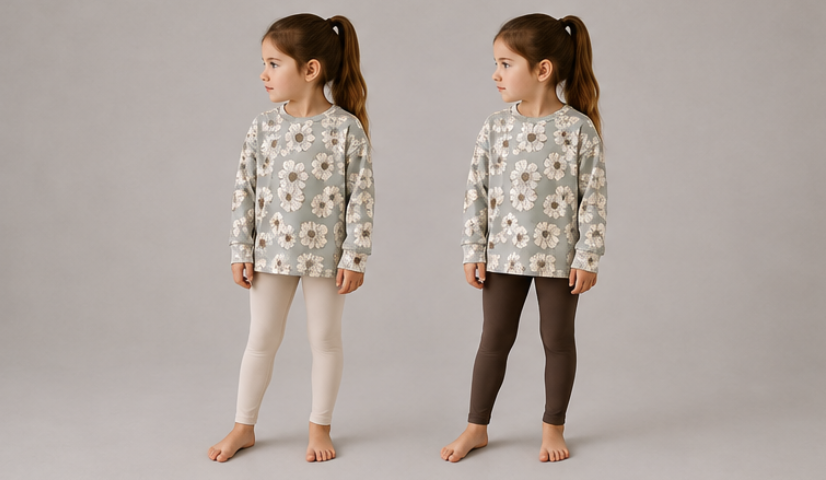 Blue | Cream Floral Print