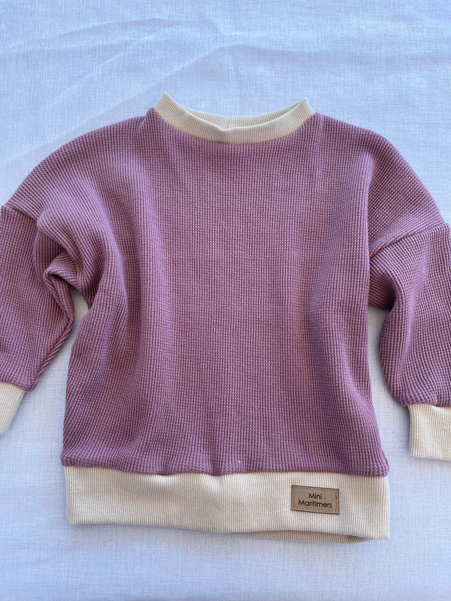 Mauve Waffle Oversized Sweater