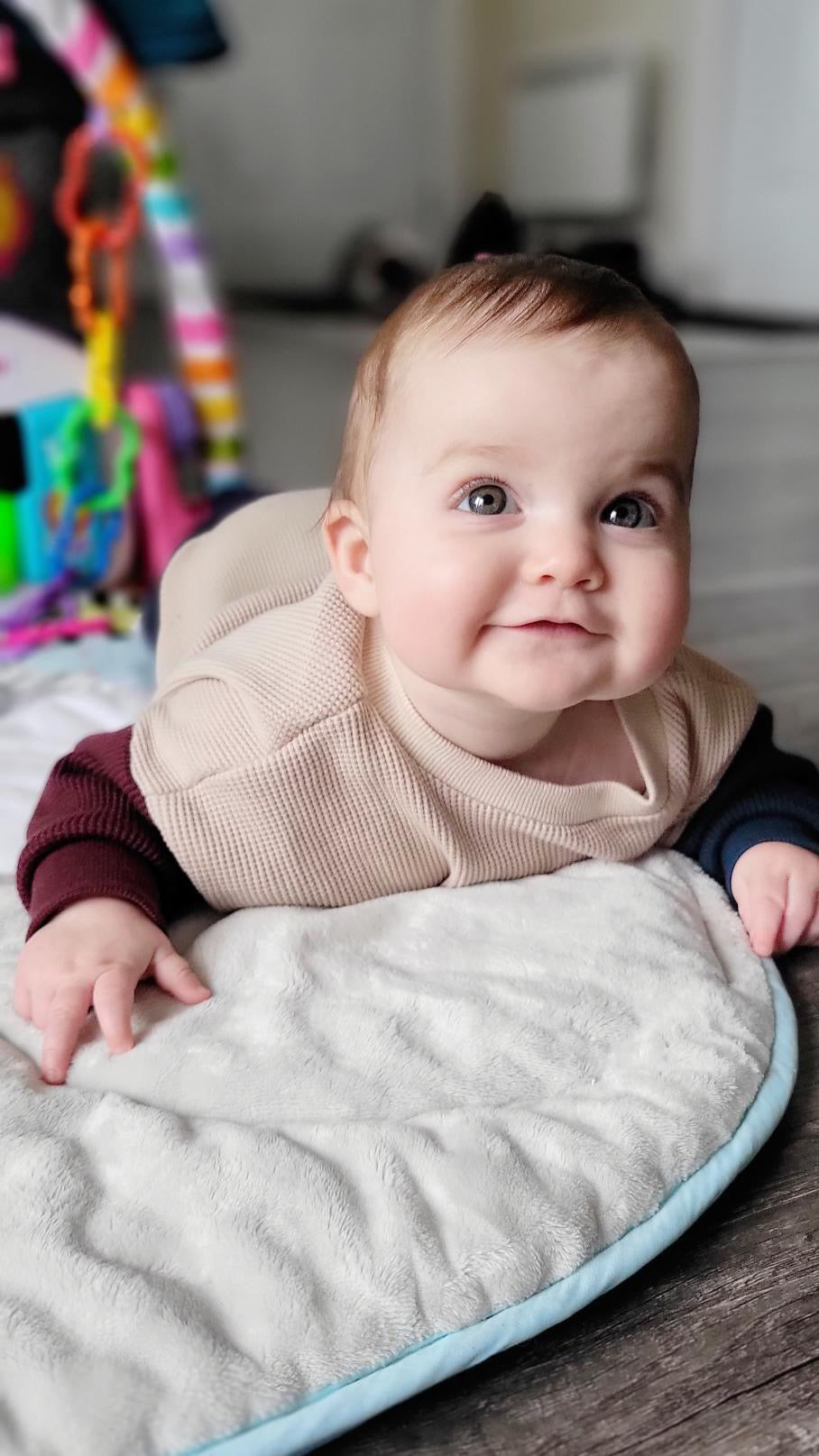 Block Sage - Cream Waffle Sweater Romper