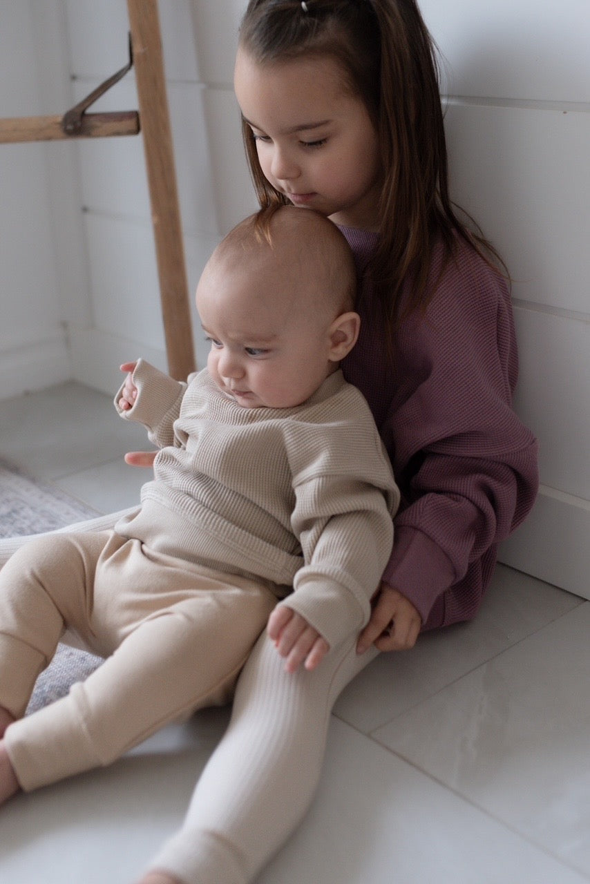 Cream Waffle Sweater