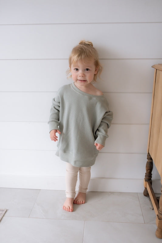 Sage Waffle Sweater