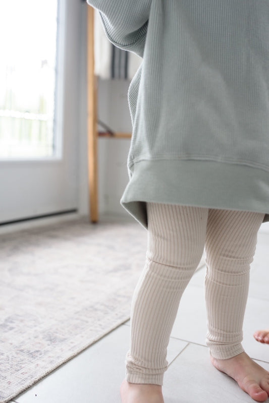 Champagne Cream Ribbing Leggings