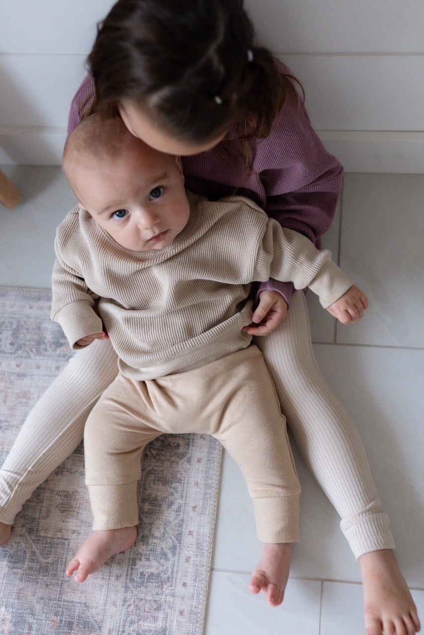 Cream Waffle Sweater
