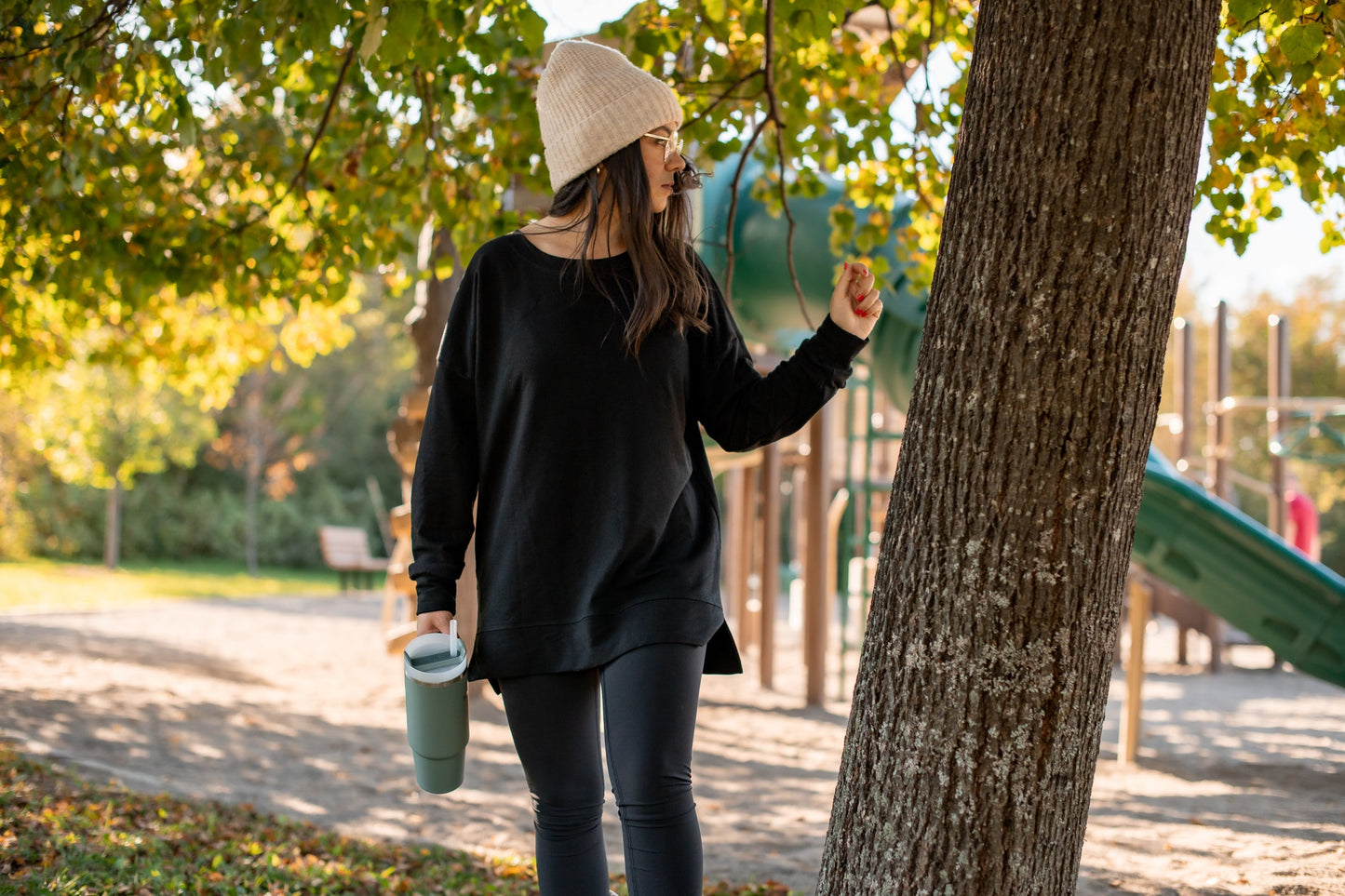 Women Dolman Sweater Clay