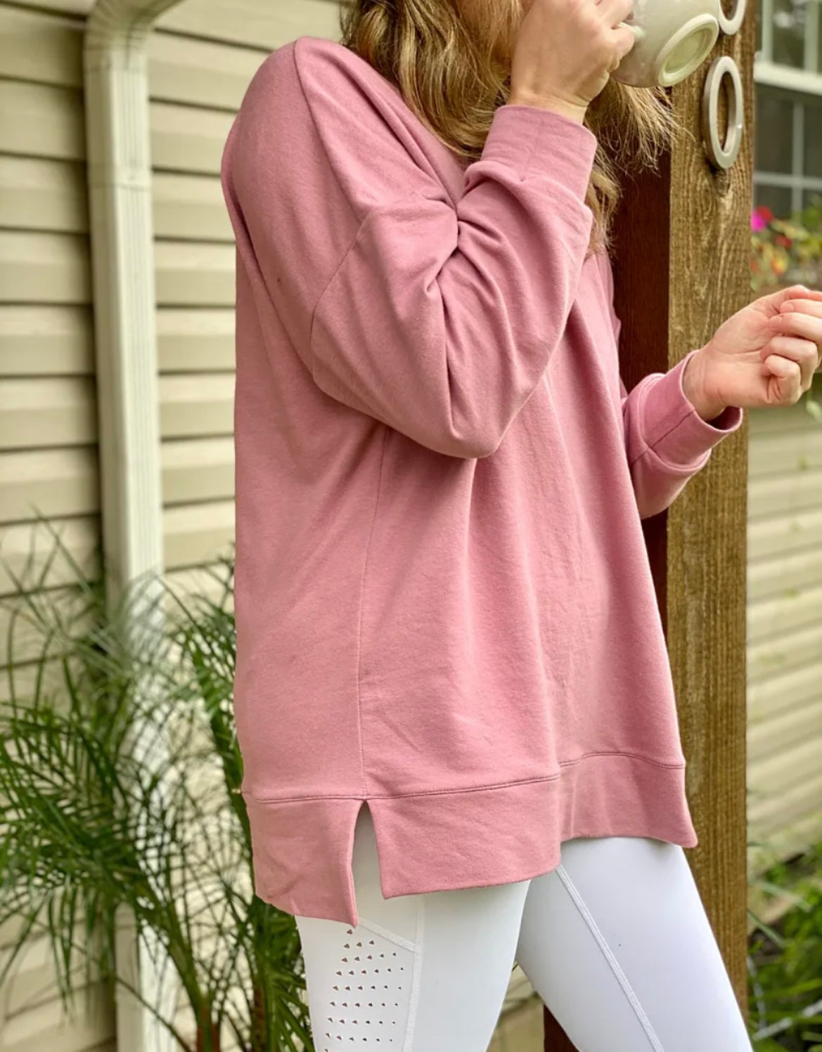 Women Dolman Sweater Clay