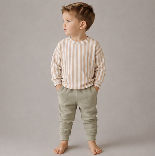 Neutral Striped Print