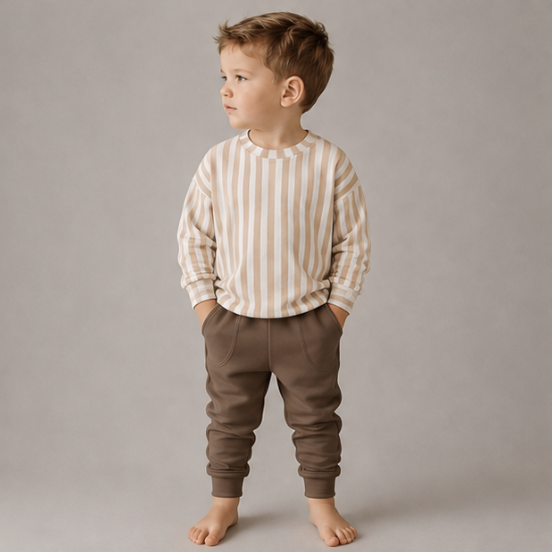 Neutral Striped Print