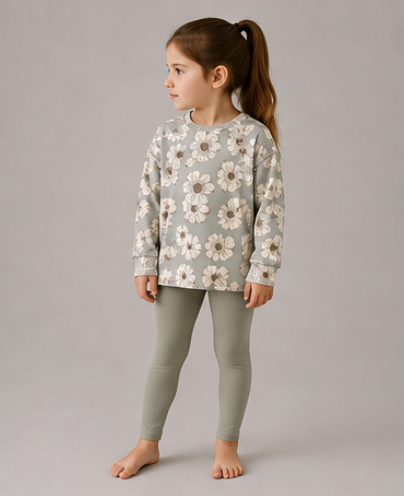 Blue | Cream  Floral Print