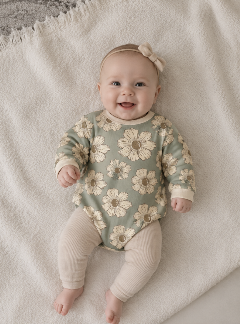 Blue | Cream  Floral Print