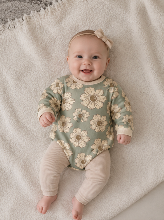 Blue | Cream  Floral Print