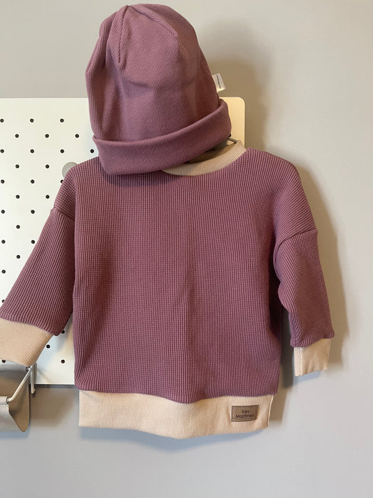 Mauve Waffle Oversized Sweater