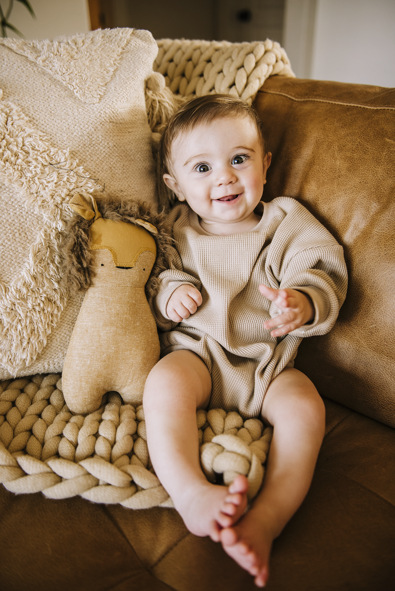 Cream Waffle Sweater Romper